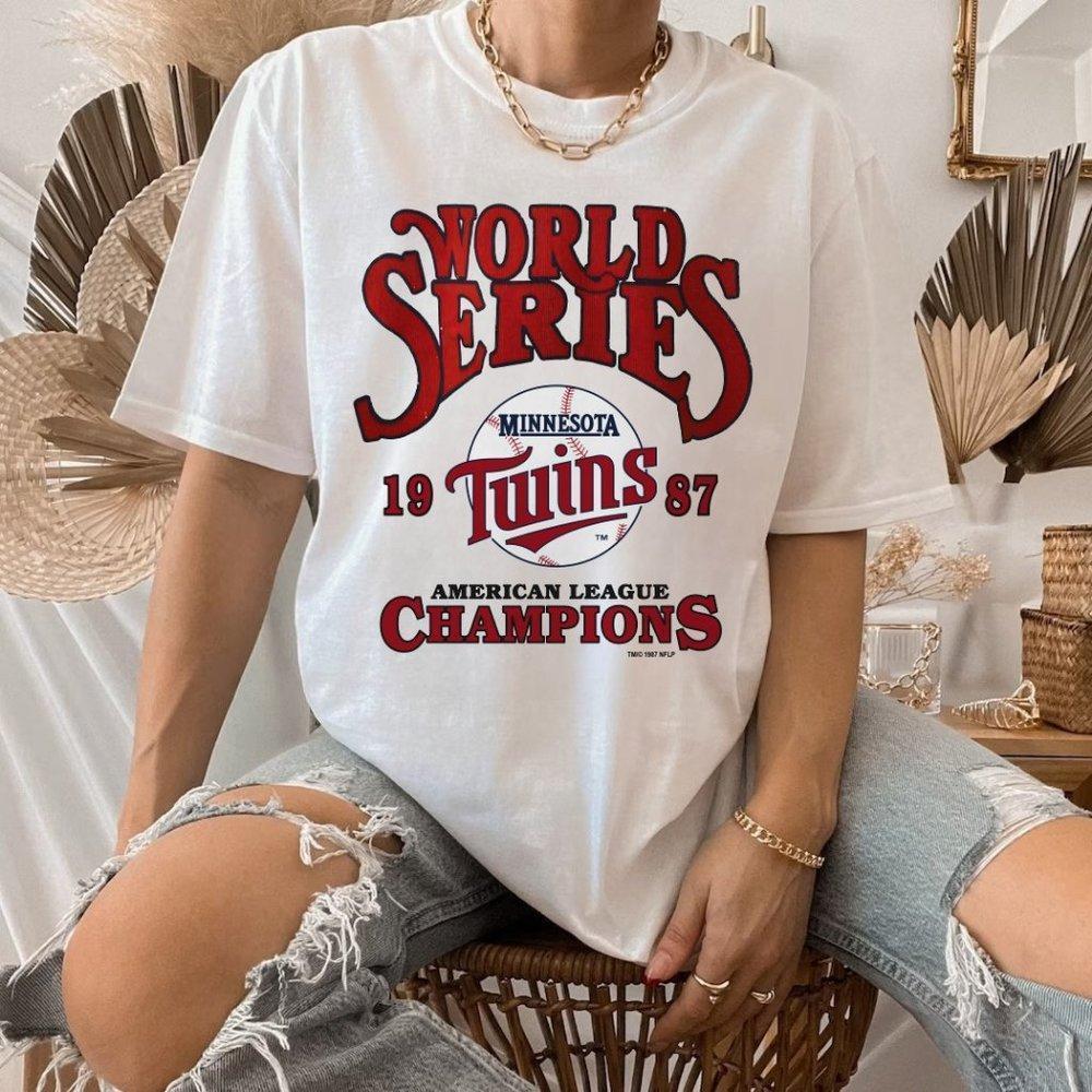 Minnesota Twins World Series 1987 Tee Shirt, Usa Mlb 80S Unisex White Shirt